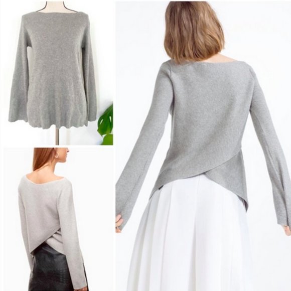 Zara Knit Cross Back Pullover Sweater - CREAM - Picture 5 of 5